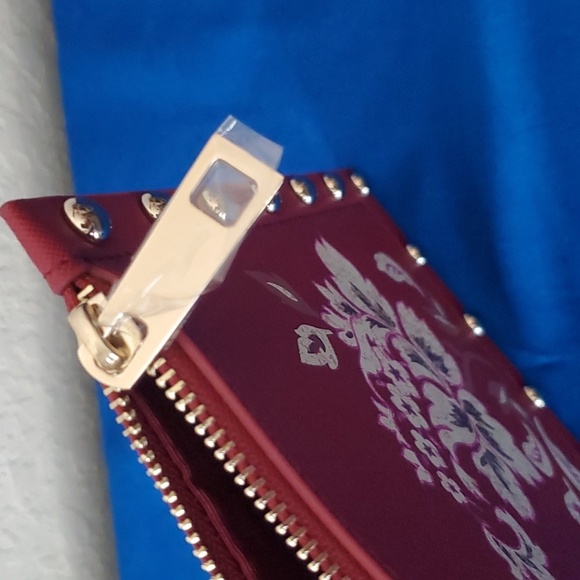 White House Black Market floral maroon studded Clutch - Picture 6 of 8